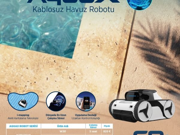 AQUAX KABLOSUZ HAVUZ ROBOTU-W80 MODEL