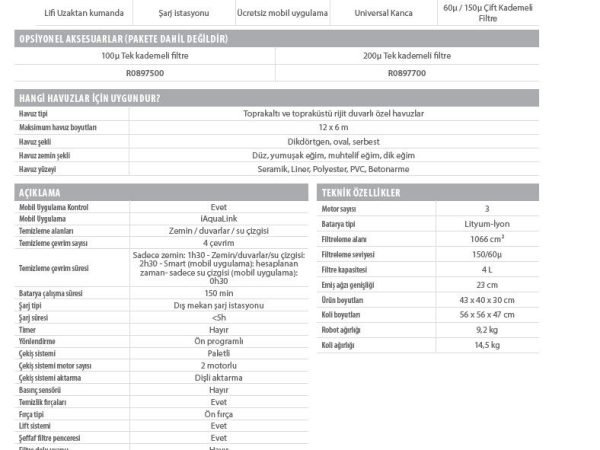 Zodiac Havuz Temizleme Robotu-RF 5600 iQ- FREERIDER™
